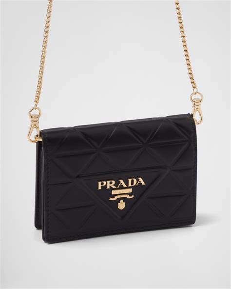 prada card holder with shoulder strap|Prada wallets women on sale.